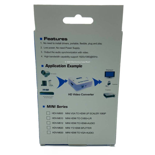Conversor de HDMI 1080p a RCA (Audio/Video)