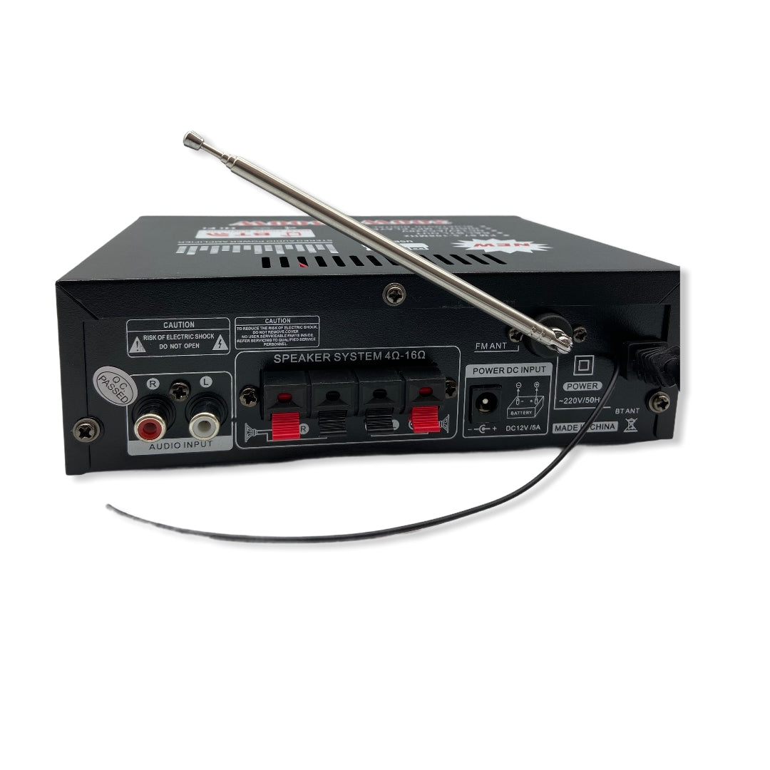 Amplificador 12v - 220v con Bluetooth