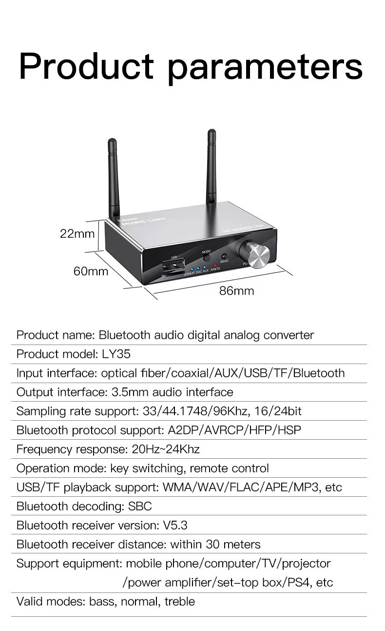 Conversor BT HI FI Receiver y Transmisor