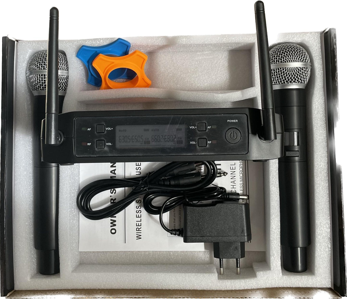 Micrófono doble UHF Inalámbrico recargable