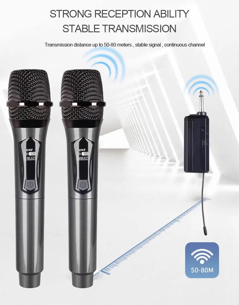 Micrófono UHF recargable. Profesional