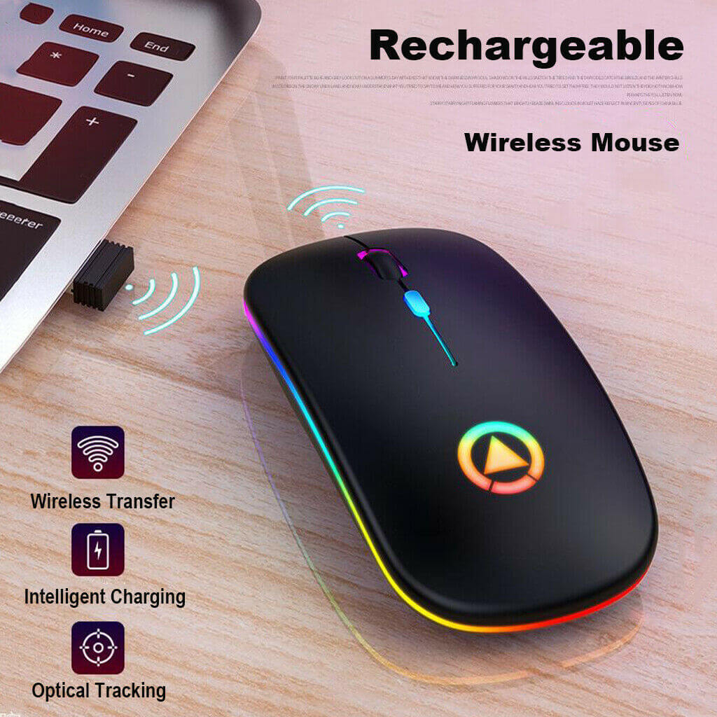 Mouse inalámbrico RGB recargable RGB