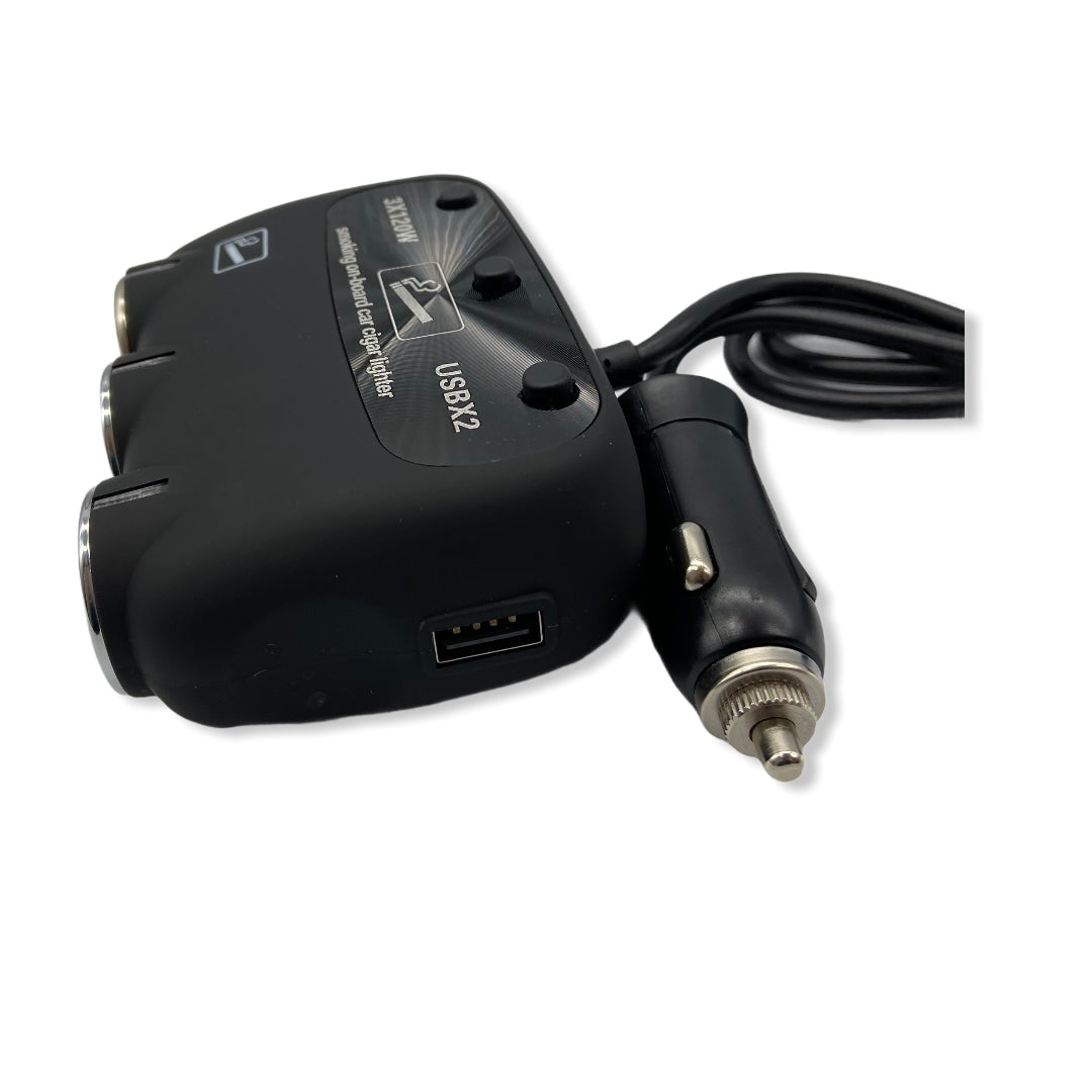 Adaptador 12v para Auto 2USB + 3 Socket