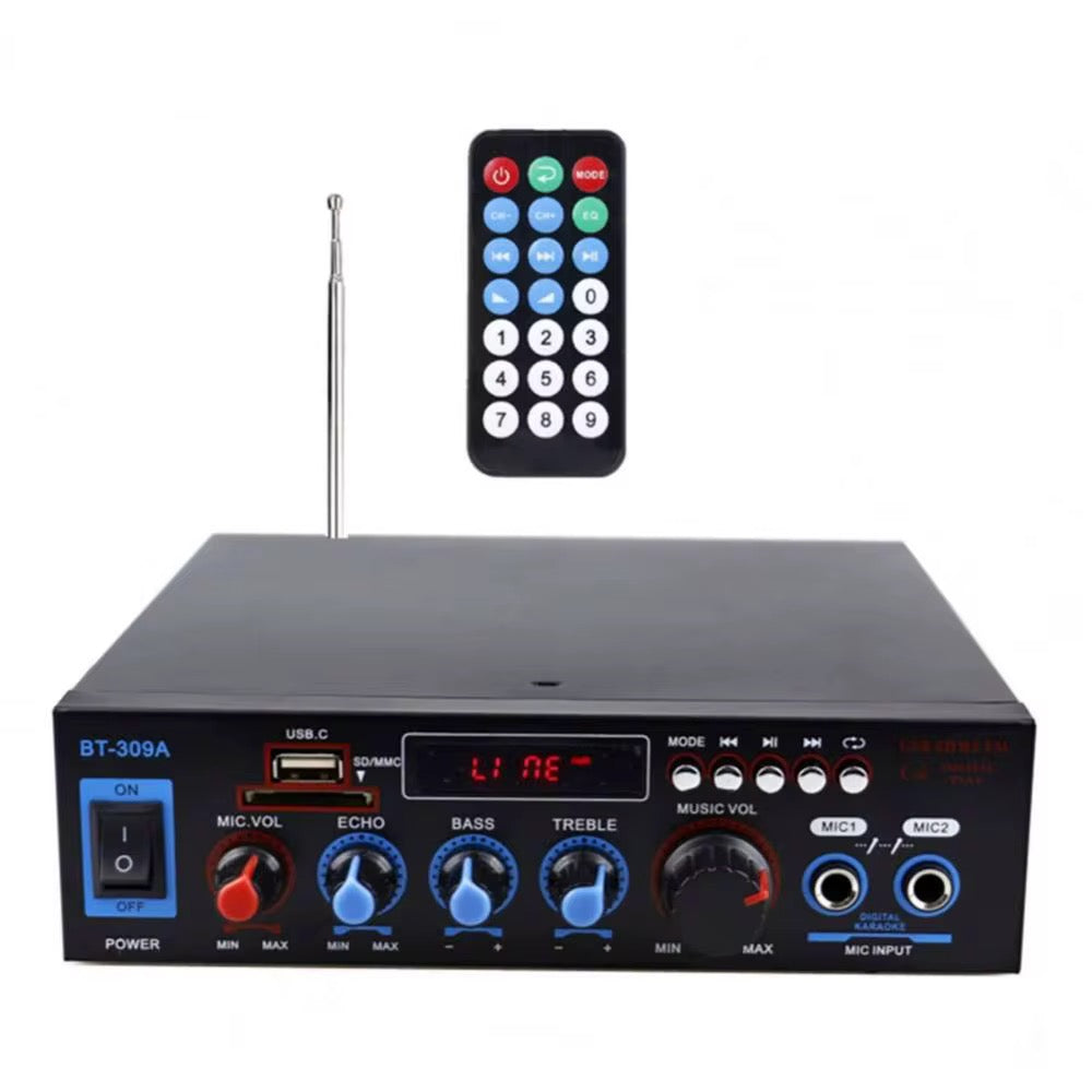 Amplificador 12V 220V FM BT MIC SD USB
