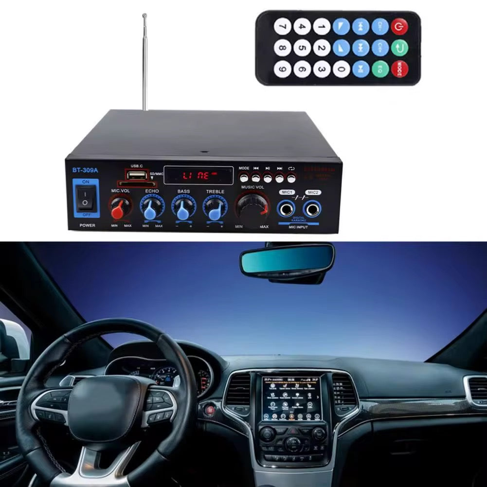 Amplificador 12V 220V FM BT MIC SD USB