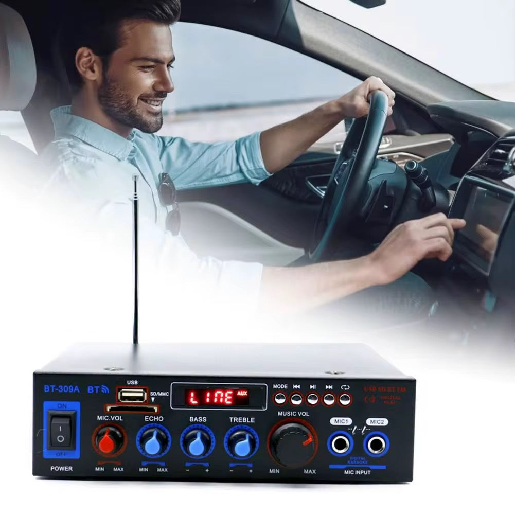 Amplificador 12V 220V FM BT MIC SD USB