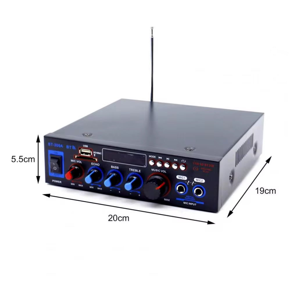 Amplificador 12V 220V FM BT MIC SD USB