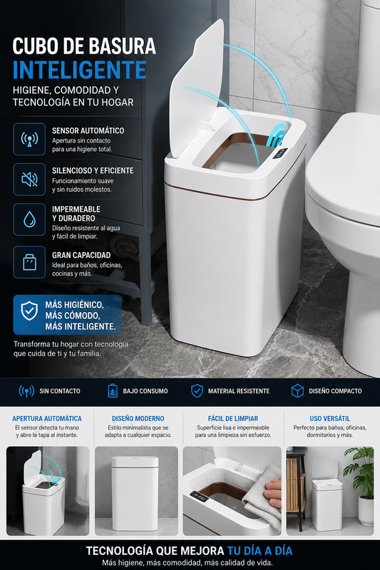 Basurero con sensor 18L