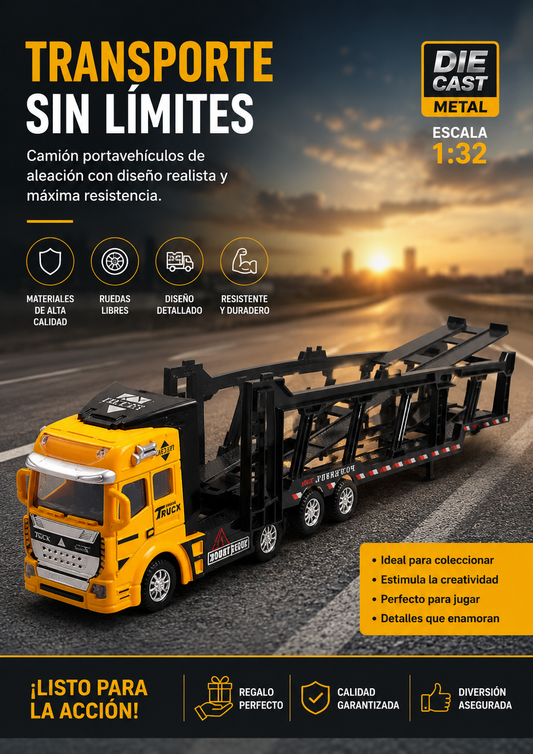 Camion transporta autitos fricción