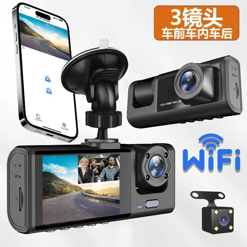 Cámara DVR WIFI para vehiculo 3 camaras