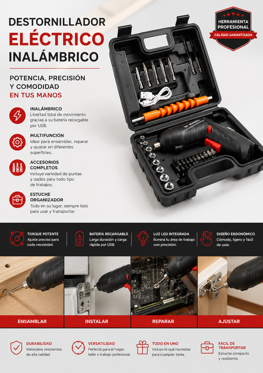Destornillador electrico recargable