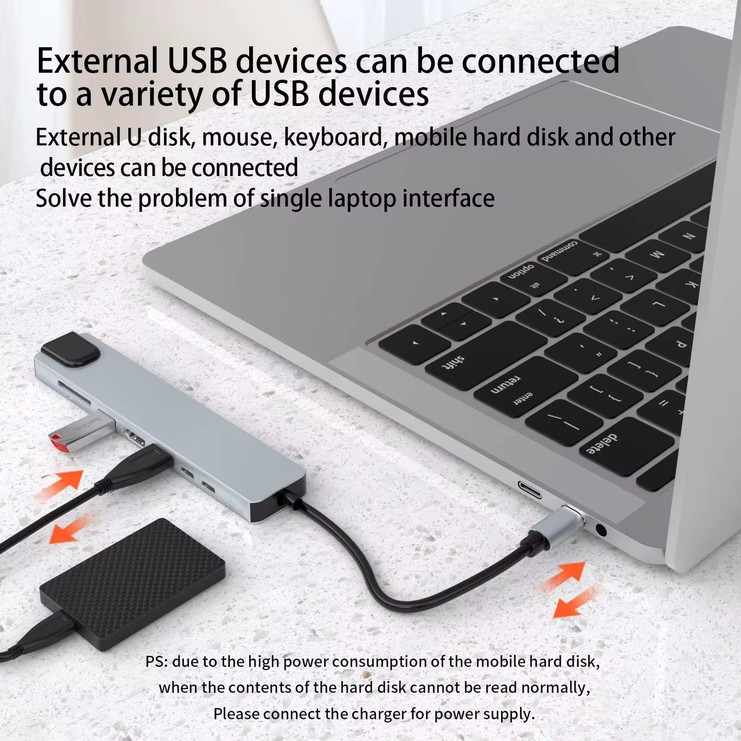 Adaptador USB C HDTV multi función