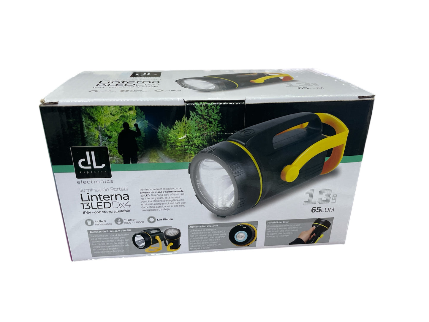 Linterna 13 Led a Pilas x4D