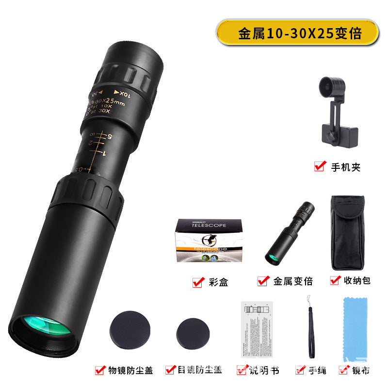 Telescopio monocular con zoom para celular