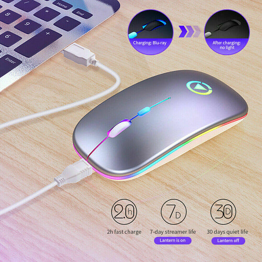 Mouse inalámbrico RGB recargable RGB