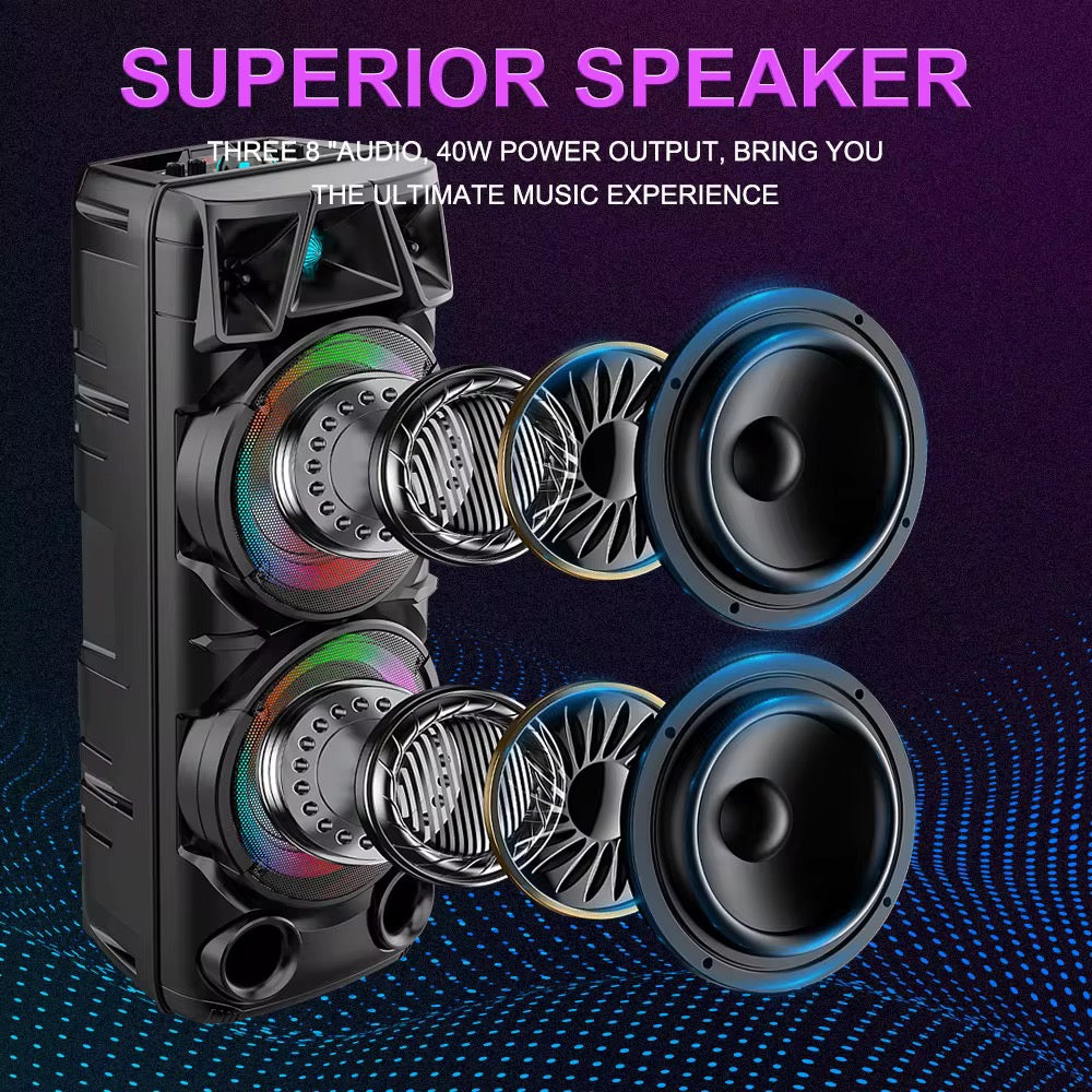 Parlante BT USB MSd FM Luz RGB