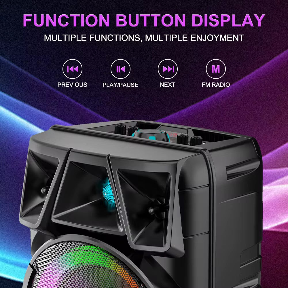 Parlante BT USB MSd FM Luz RGB