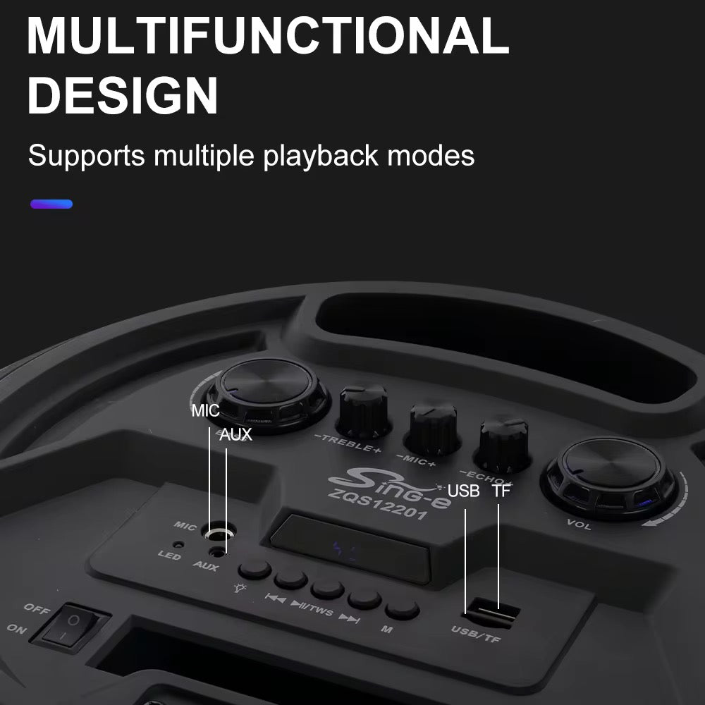 Parlante BT TF FM USB C/ Micrófono Incluido .