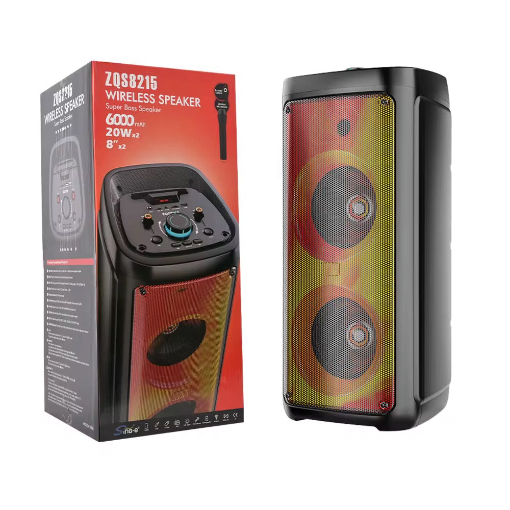 Parlante BT USB MSd FM Luz RGB