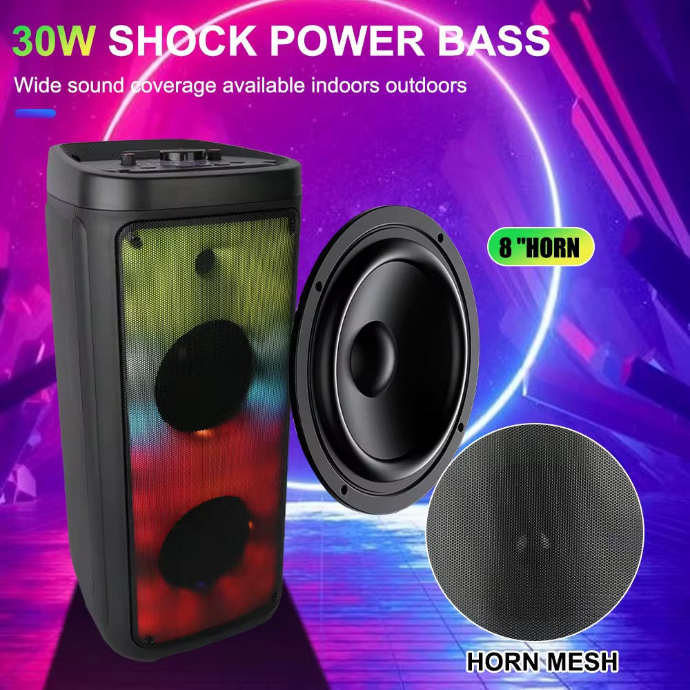 Parlante BT USB MSd FM Luz RGB