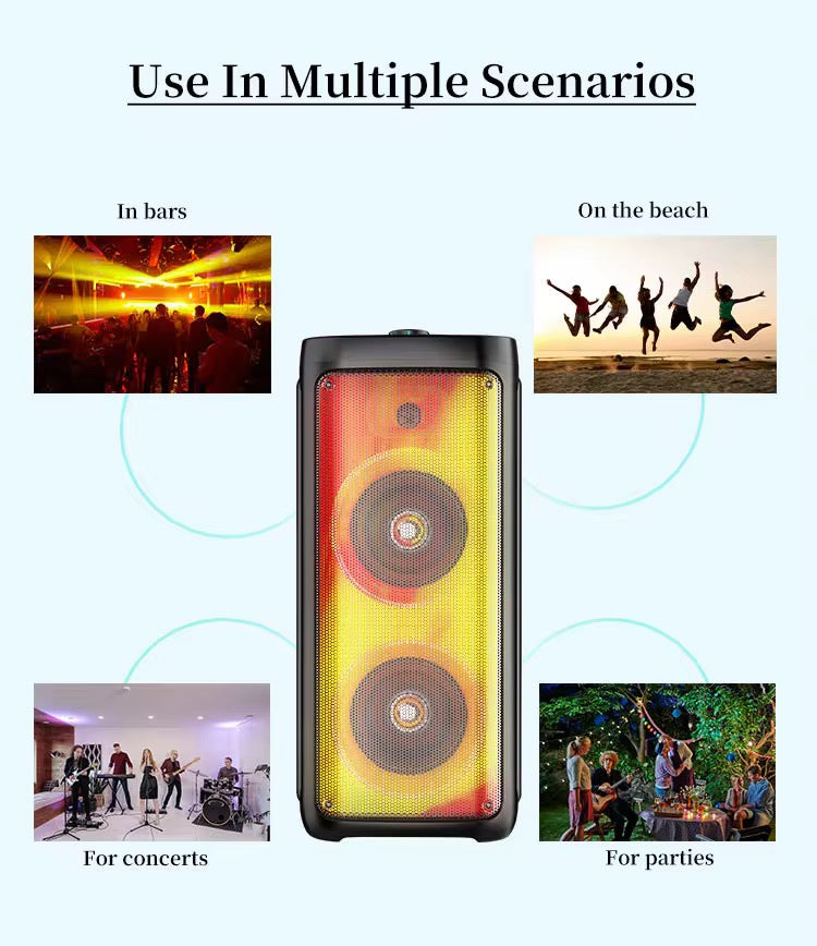 Parlante BT USB MSd FM Luz RGB