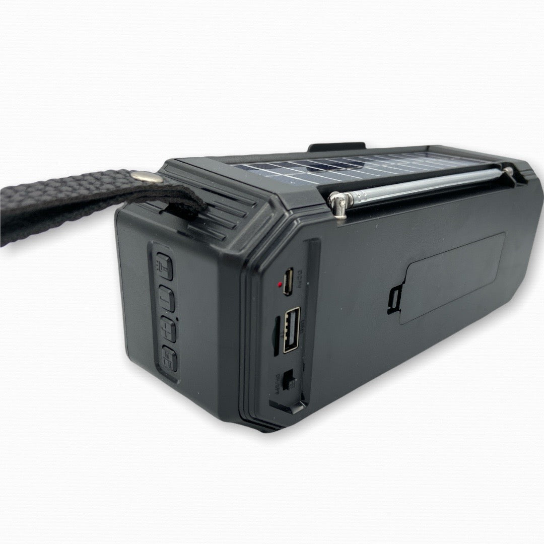 Parlante Bluetooth Solar USB Micro SD FM Linterna