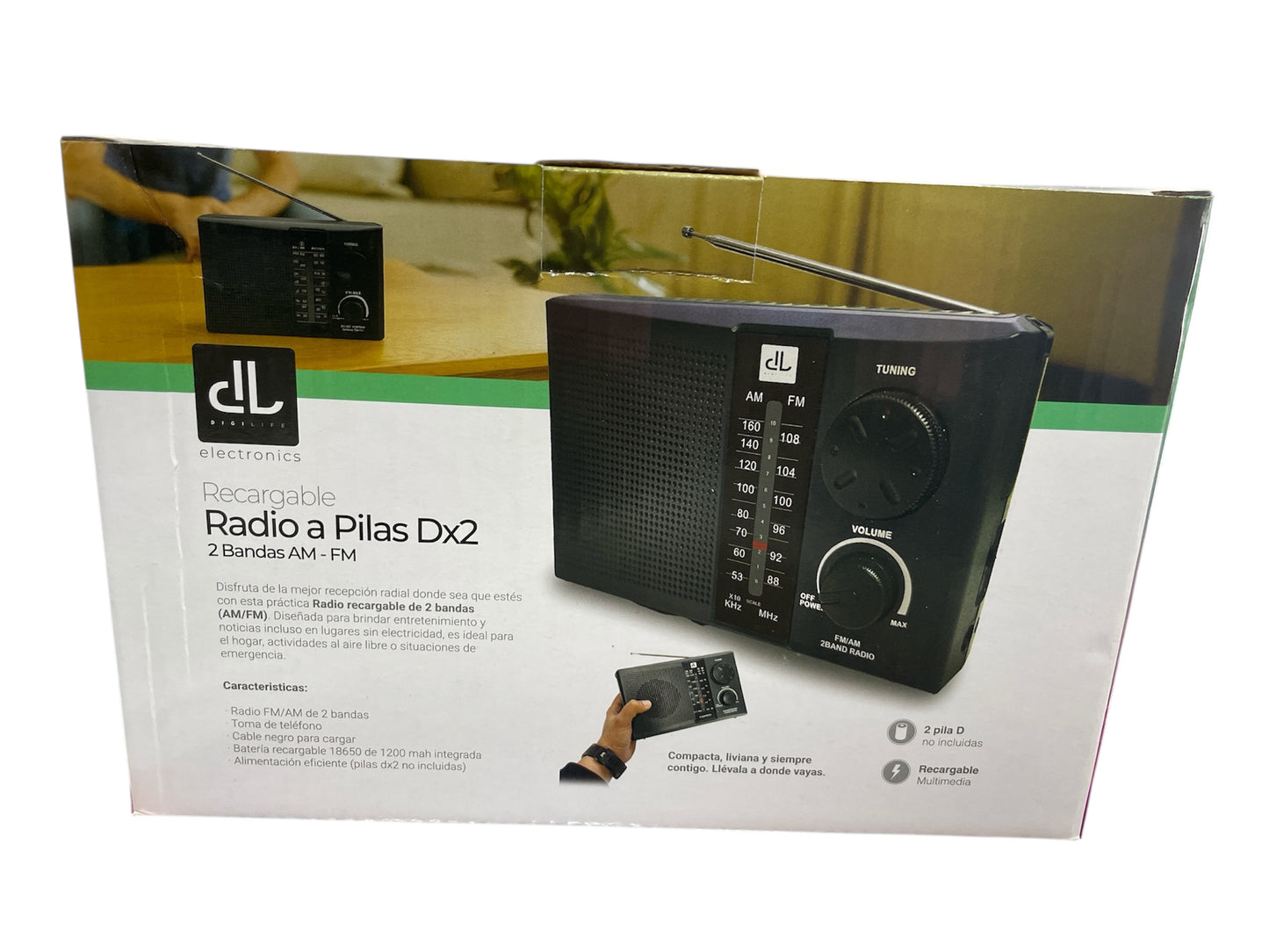 Radio AM FM Recargable y a pilas X2D