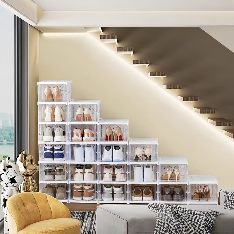 Caja organizadora de zapatos plegable x3 cajas multiuso