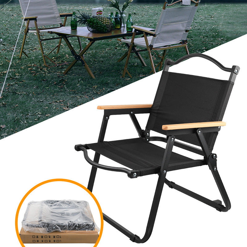 Silla plegable para camping negra