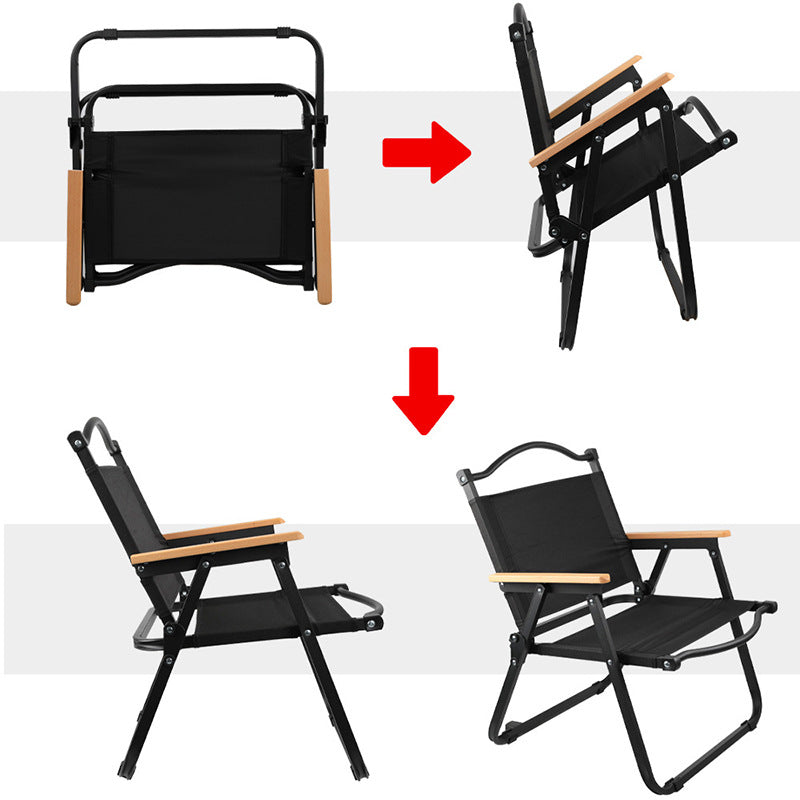 Silla plegable para camping negra