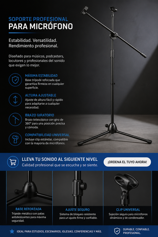 Trípode para 2 micrófonos