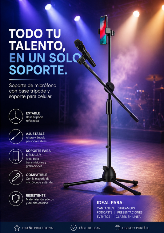 Trípode para microfono y celular