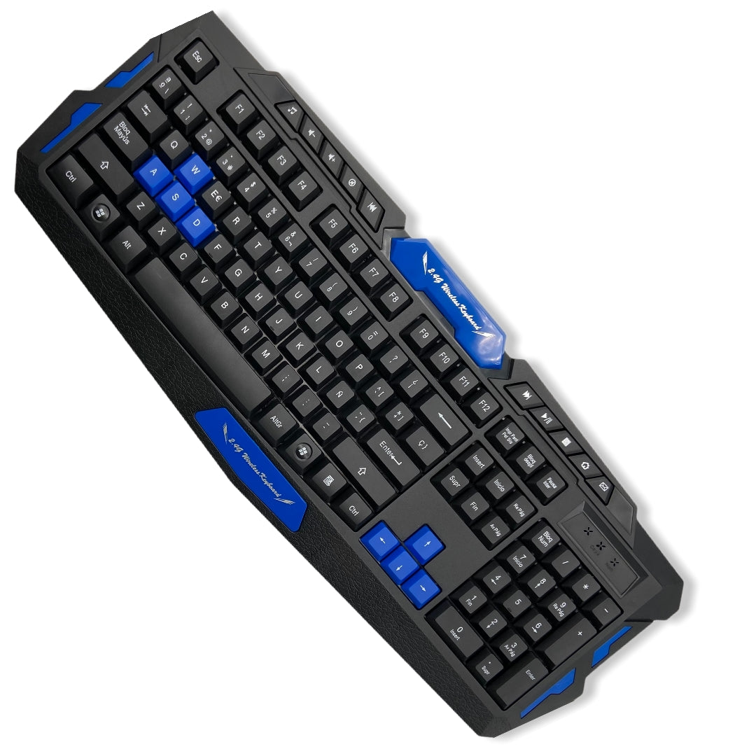 Teclado y Mouse Inalámbrico Gamer Azul HK8100