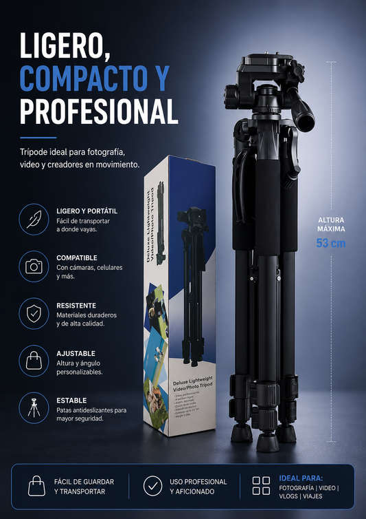 Trípode profesional para celular y camara de fotos