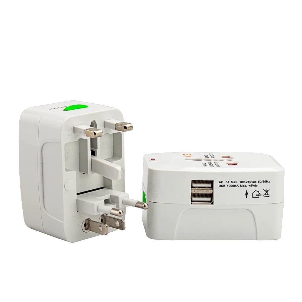Adaptador viajero con 2 USB