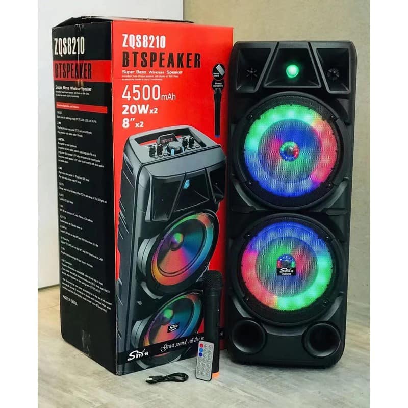 Parlante BT USB MSd FM Luz RGB